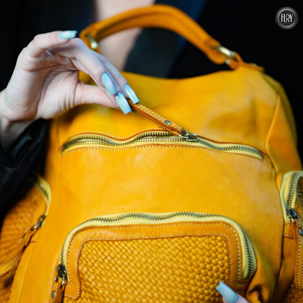 Zainetto Volterra in pelle intrecciata - Preordine - Fury