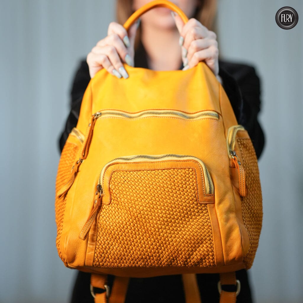 Zainetto Volterra in pelle intrecciata - Preordine - Fury