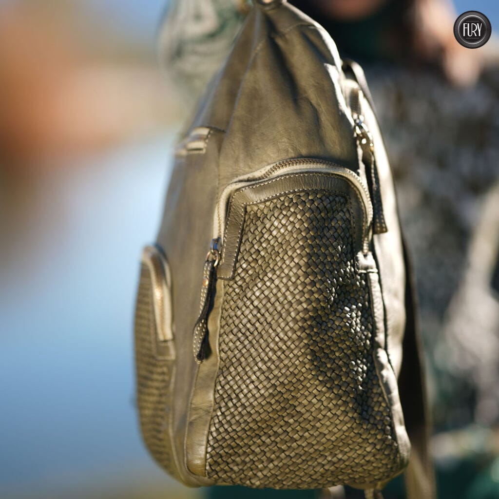 Zainetto Volterra in pelle intrecciata - Preordine - Fury