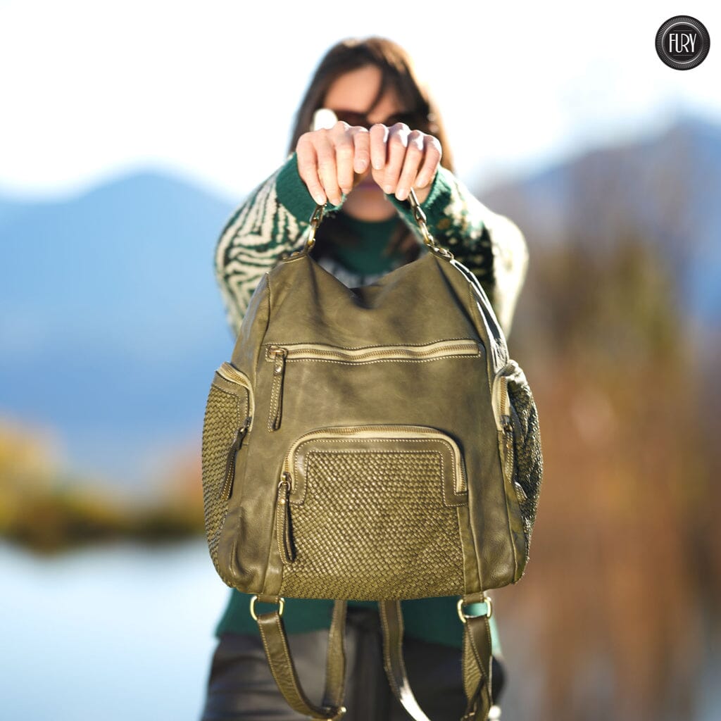 Zainetto Volterra in pelle intrecciata - Preordine - Fury