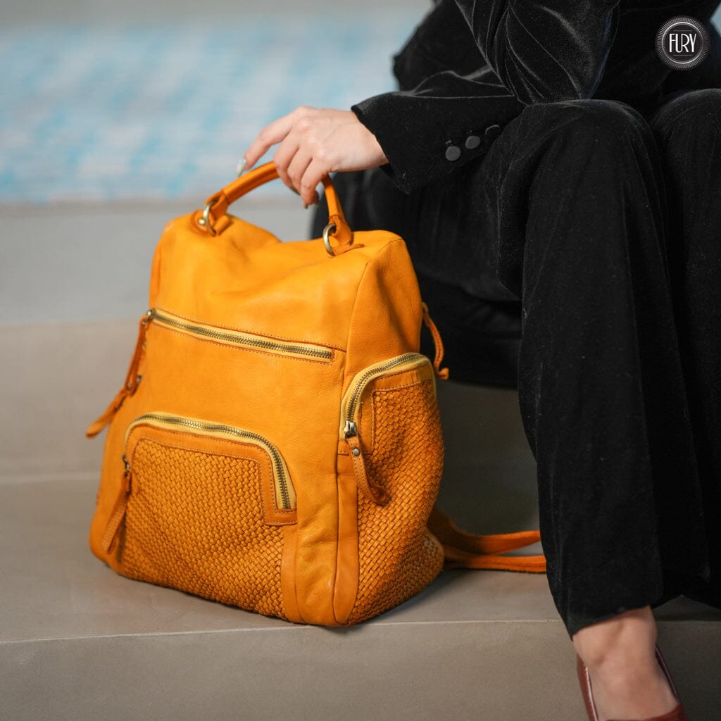 Zainetto Volterra in pelle intrecciata - Preordine - Fury