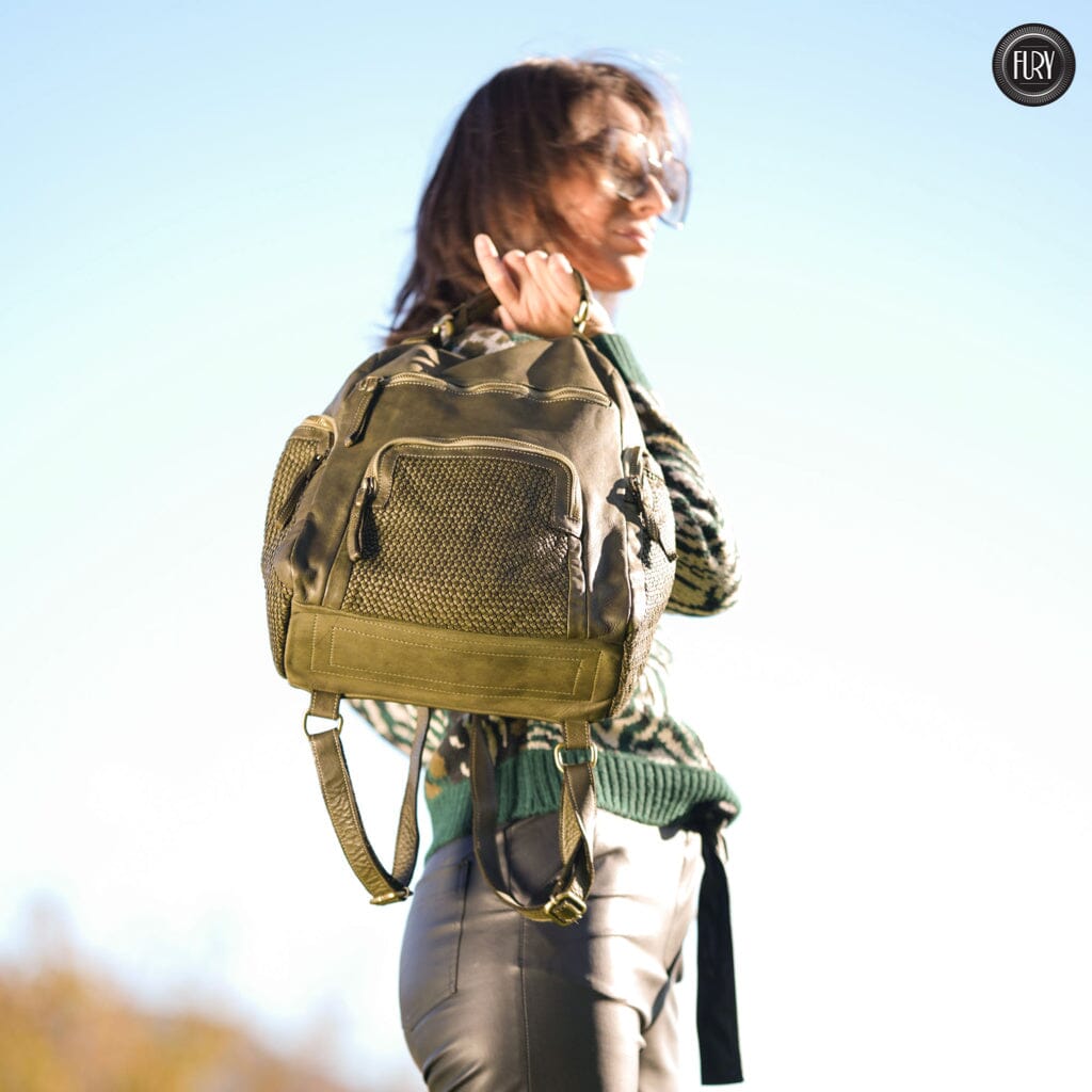 Zainetto Volterra in pelle intrecciata - Preordine - Fury