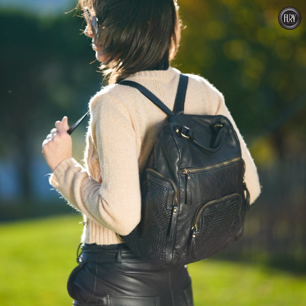 Zainetto Volterra in pelle intrecciata - Preordine - Fury