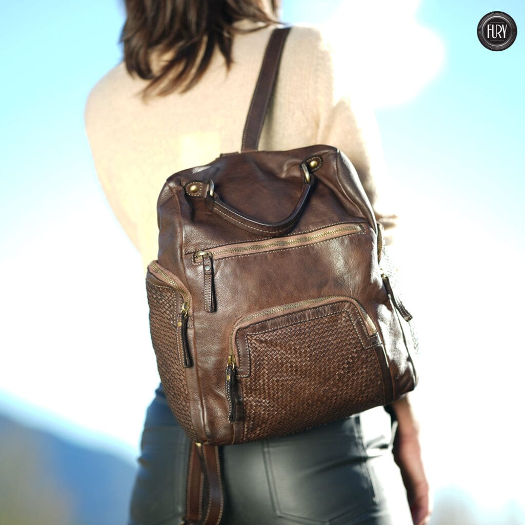 Zainetto Volterra in pelle intrecciata - Preordine - Fury