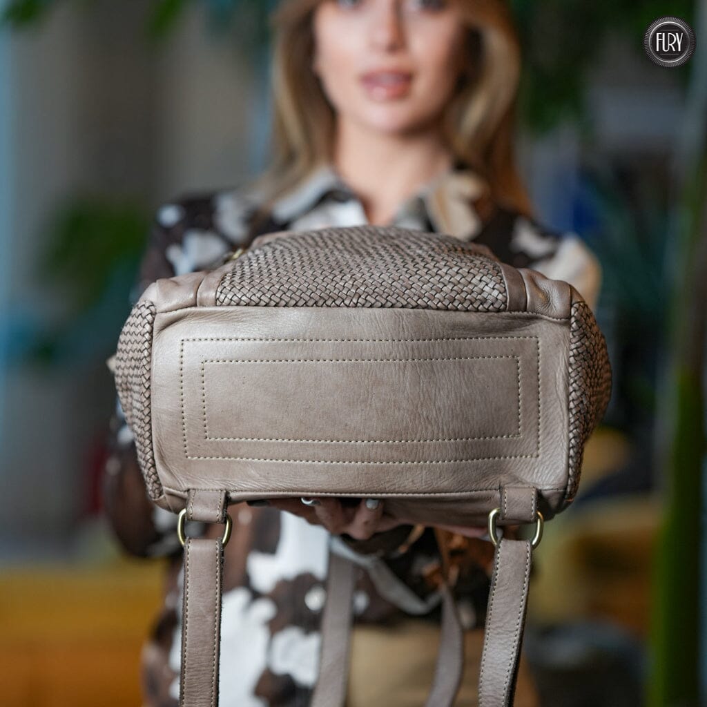 Zainetto Volterra in pelle intrecciata - Preordine - Fury