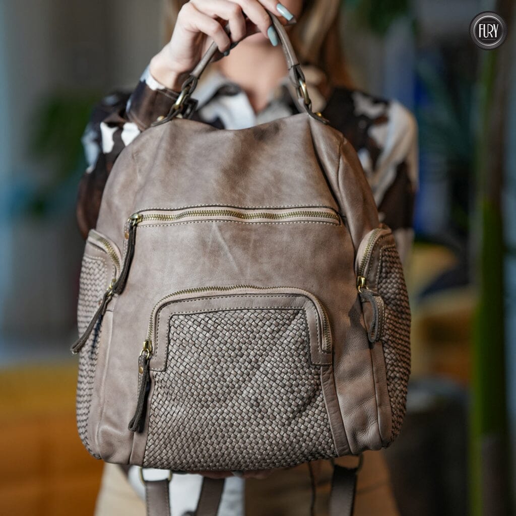 Zainetto Volterra in pelle intrecciata - Preordine - Fury