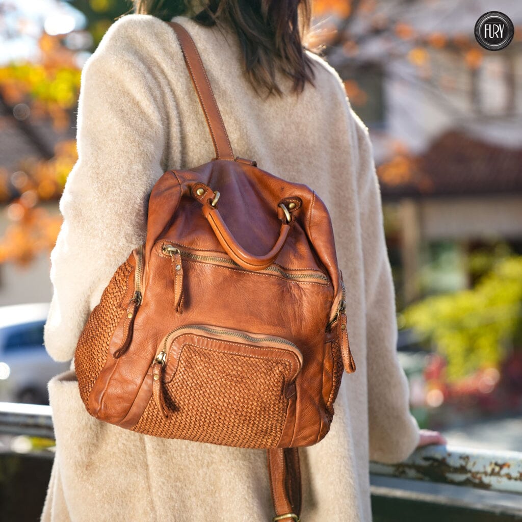 Zainetto Volterra in pelle intrecciata - Preordine - Fury