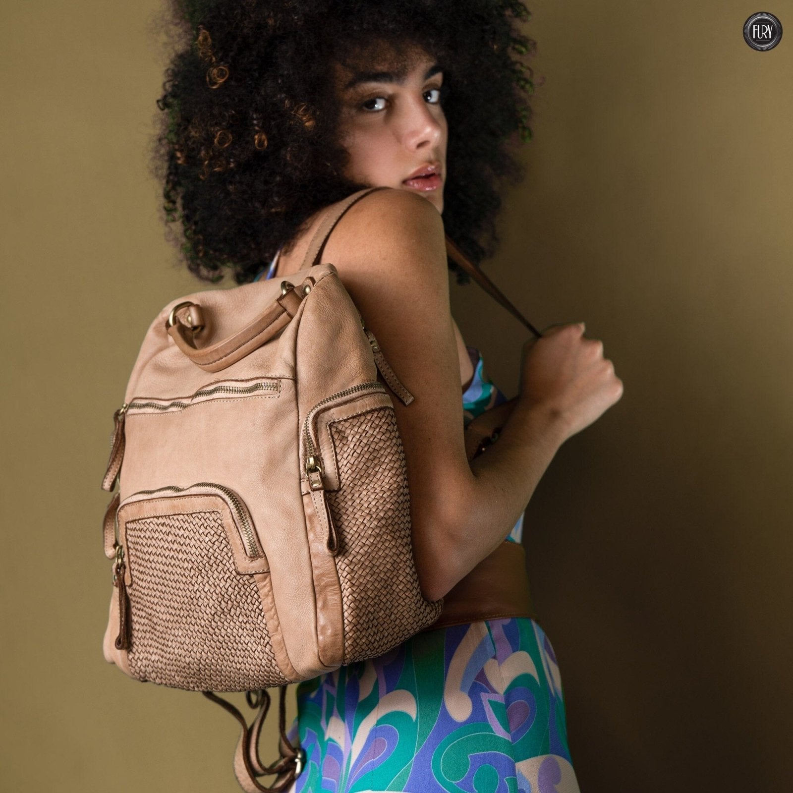 Zainetto Volterra in pelle intrecciata - Preordine - Fury