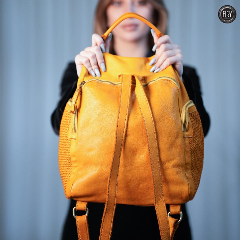 Zainetto Volterra in pelle intrecciata - Preordine - Fury