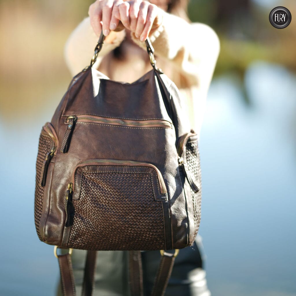 Zainetto Volterra in pelle intrecciata - Preordine - Fury