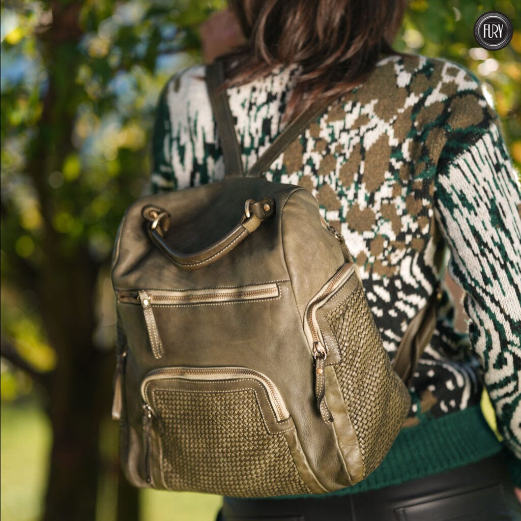 Zainetto Volterra in pelle intrecciata - Preordine - Fury