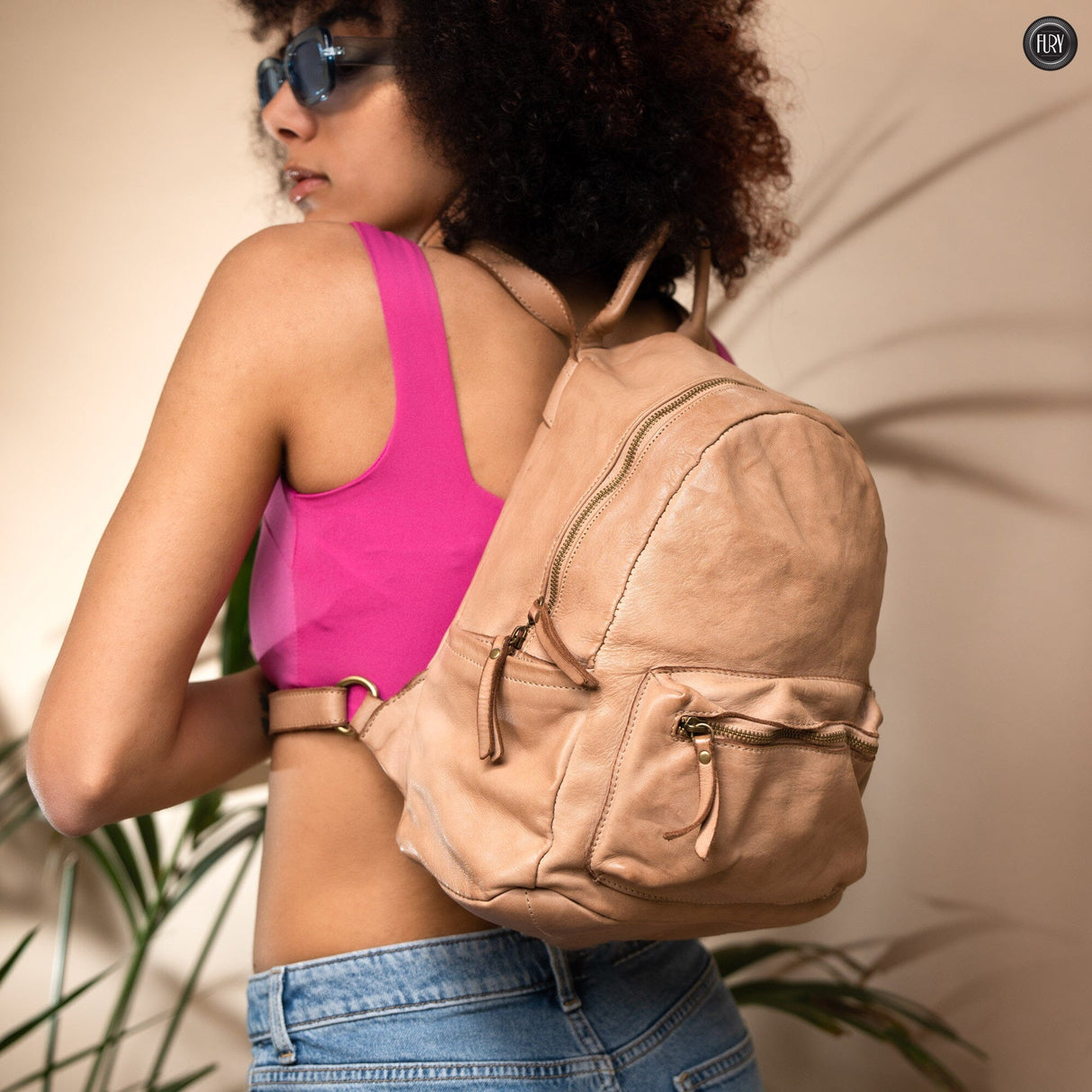 Zaino Ken in pelle Fury Beige