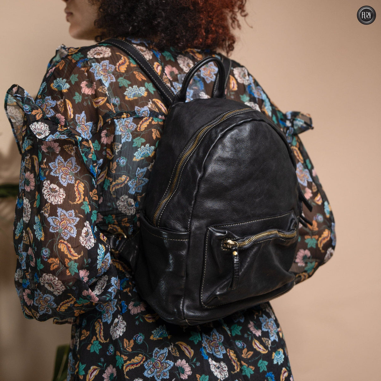 Zaino Ken in pelle Fury Nero